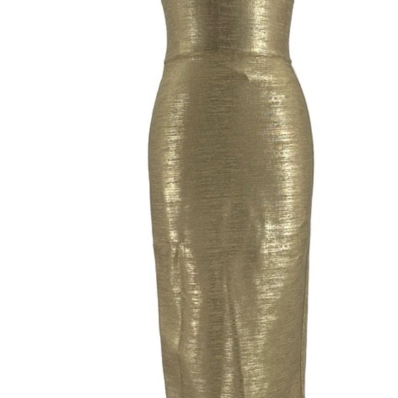 ‼️WOW‼️NEW HOUSE OF CB Michaela Gold Foil Bandage Super High Waisted Skirt ‼️ - Picture 10 of 11